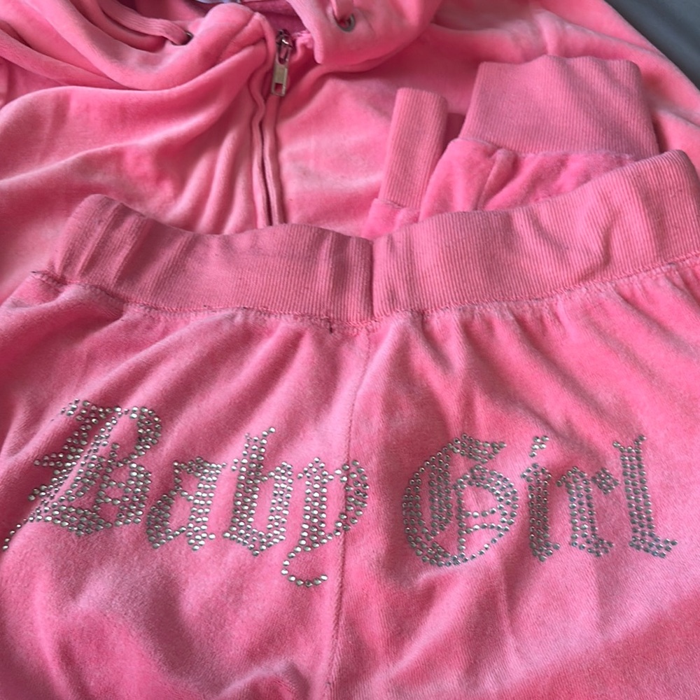 Fashion Nova Pink 'Baby Girl' Tracksuit